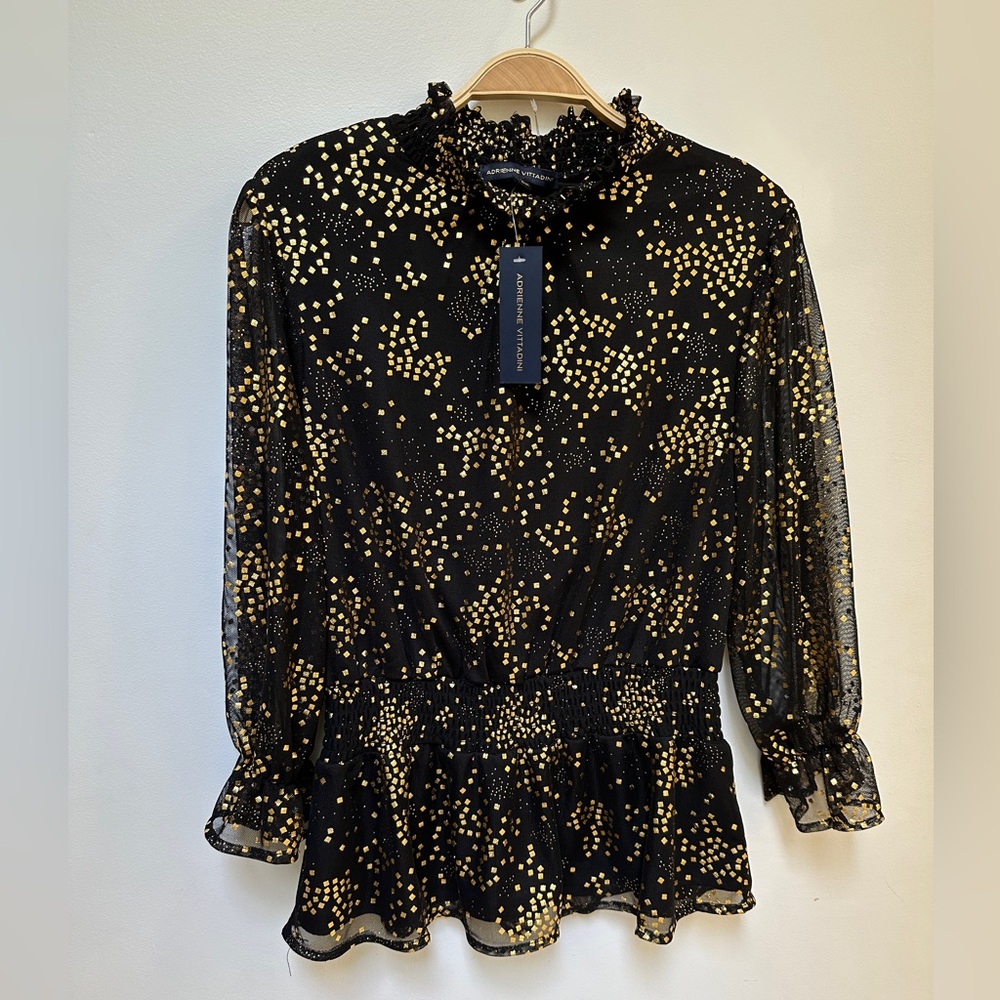 NWT Adrienne Vittadini Peplum Blouse